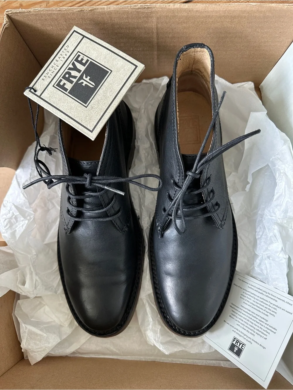 Frye Black Leather Chukka Boots